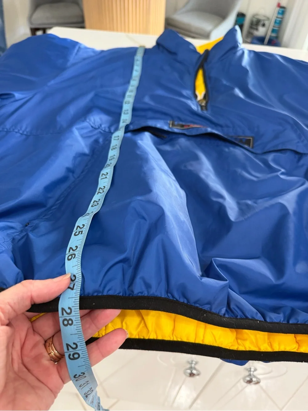 Vintage Polo Sport Ralph Lauren Puffer Jacket Reversible Yellow/blue Men Size XL